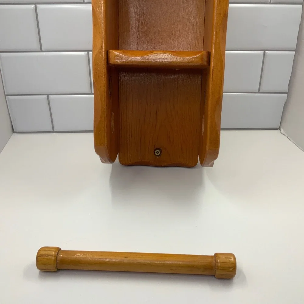 Vintage Forest Furniture Russell Ind Wood Wall Shelf Spindle Brown 16in